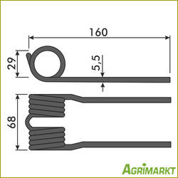 Pickup-Zinken, 160 x 68 mm, innen - kompatibel u. a. mit KRONE  